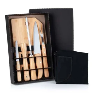 Kit Para Churrasco Com Avental - 8 Pçs
