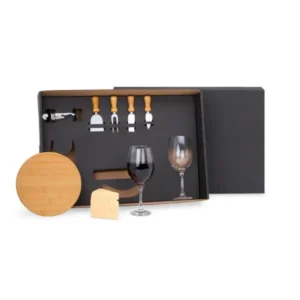Kit Queijo e Vinho c/ Abridor Saca Rolhas- 8 Pçs