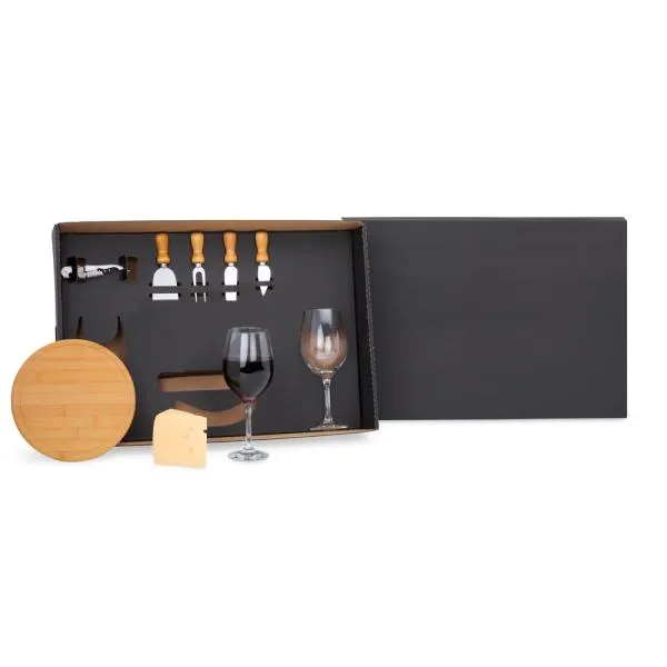 Kit Queijo e Vinho c/ Abridor Saca Rolhas- 8 Pçs - Imagem 2