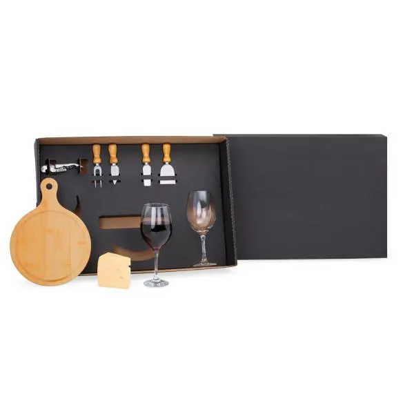 Kit Queijo e Vinho c/ Tábua Redonda - 8 Pçs - Imagem 2