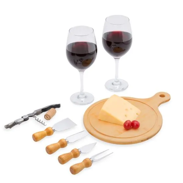 Kit Queijo e Vinho c/ Tábua Redonda - 8 Pçs - Imagem 3